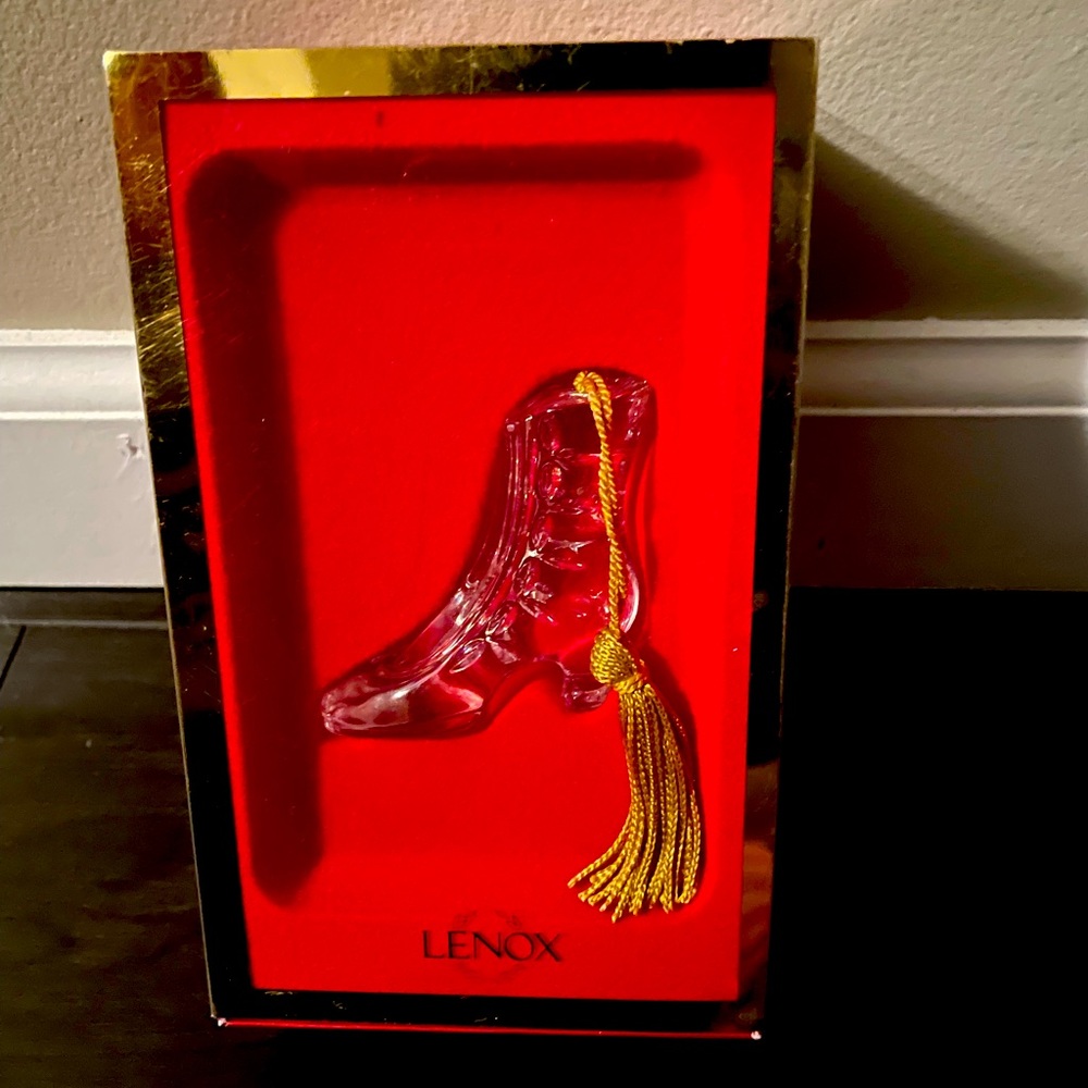 Lenox Crystal Turn of The Century Boot Christmas Ornament. Never used.